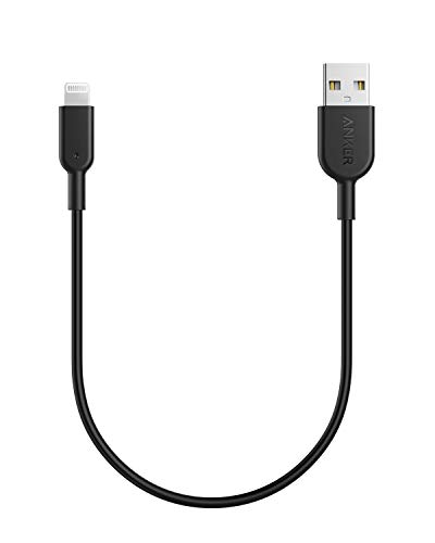 Book Cover Anker Powerline II Lightning Cable (1ft), MFi Certified for iPhone Xs/XS Max/XR/X / 8/8 Plus / 7/7 Plus / 6/6 Plus (Black)