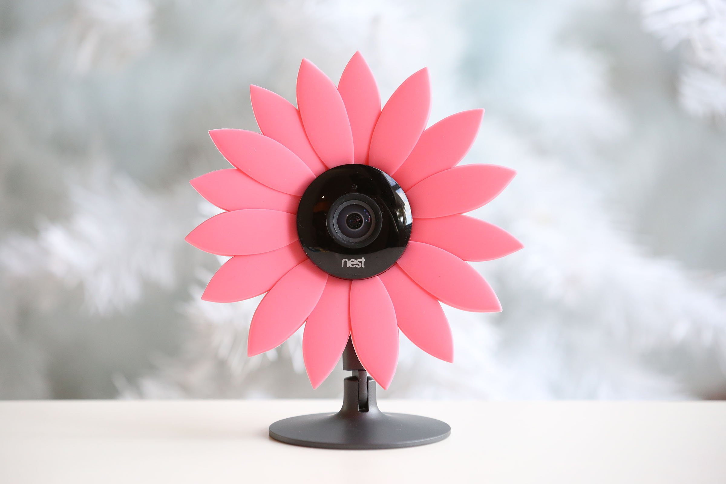 Book Cover Hide-Your-Cam Nest Cam Security Camera Camouflage Pink Sun Flower Cover Skin Case Disguise Protection Decoration Also Fits on Yi Home Cam