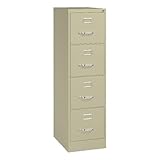 Scranton & Co 22" 4-Drawer Metal Letter Width Vertical Filing Cabinet in Beige, Lockable, Sturdy Steel Construction, Office or Home Use, Durable Letter Size File Storage