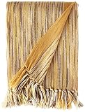 BATTILO Home Yellow Throw Blanket with Fringe Spring Outdoor Throw Blankets Bed Mustard Throws Decorative Large Throw for Couch Sofa Indoor Outdoor (Yellow, 50" x 60")