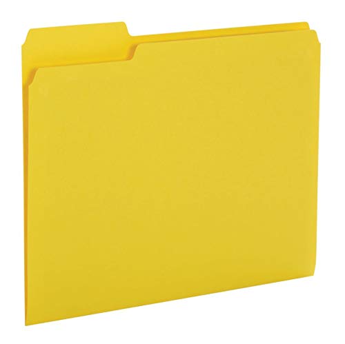 Office Depot(R) Brand Color File Folder, 8 1/2in. x 11in., Letter Size, Yellow, Box Of 100