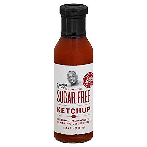 Book Cover G Hughes Sugar Free Ketchup, 13 Ounce Bottle, Gluten Free, No High Fructose Corn Syrup