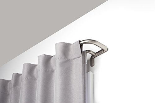 Book Cover Umbra Twilight Double Curtain Rod Set - Wrap Around Design is Ideal for Blackout or Room Darkening Panels, 48 to 88-Inch, Matte Nickel