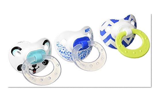 NUK Orthodontic Pacifier, 6-18 months, Blue/Green, 3pk