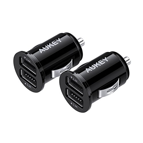 Book Cover AUKEY USB Car Charger, Flush Fit Ultra Compact Dual Port 24W/4.8A Output (2-Pack) for iPhone 12 Pro Max/11 Pro Max/XS/XRï¼Œ iPad Samsung & Others - Black