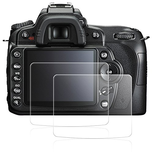 AFUNTA Screen Protectors Compatible Nikon D90, 2 Pack Anti-Scratch Tempered Glass Protective Films for DSLR Camera