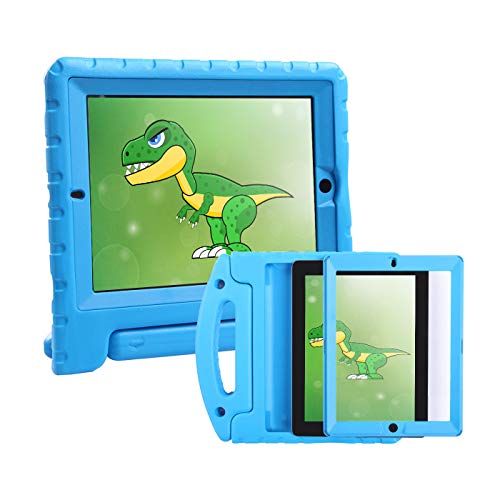 HDE Case for iPad 2 3 4 Kids Shockproof Bumper Hard Cover Handle Stand with Built in Screen Protector for Apple iPad 2nd 3rd 4th Generation (Blue)