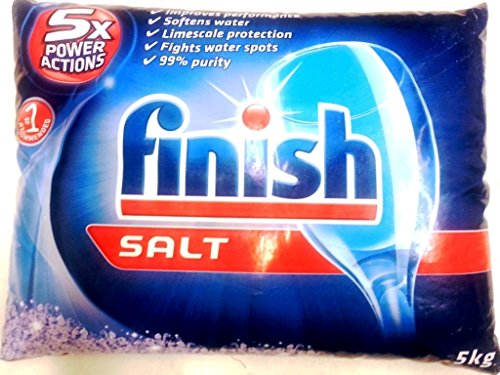 Book Cover Finish Dishwasher Salt (11 Pounds) Recommended For Bosch, Or for a Dishwasher With a Water softener container
