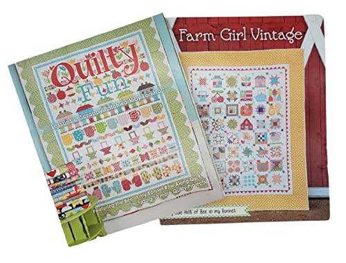 Book Cover 2 Books by Lori Holt of Bee in My Bonnet: Farm Girl Vintage Plus Quilty Fun: Lessons in Scrappy Patchwork