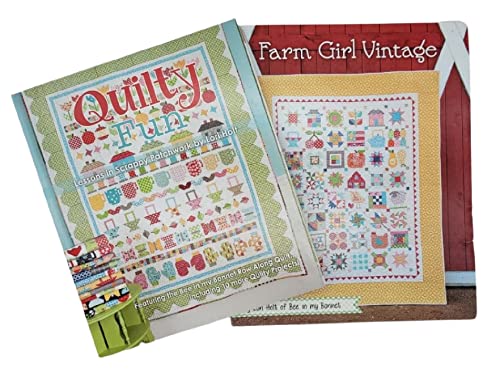 2 Books by Lori Holt of Bee in My Bonnet: Farm Girl Vintage Plus Quilty Fun: Lessons in Scrappy Patchwork