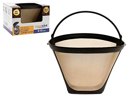 Book Cover GoldTone Brand (Made in the USA) Reusable No.4 Cone Style Replacement Coffee Filter replaces your Cuisinart Permanent Coffee Filter for Machines and Brewers (1 Pack)