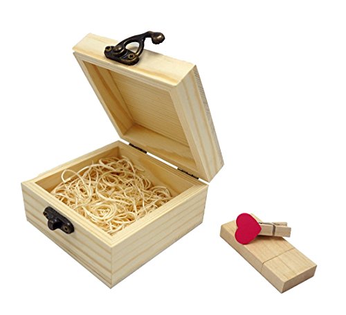 LONMAX Gift Wooden USB 2.0 Flash Drive Memroy Stick Disk with Box 16GB (16GB, Maple Wooden)
