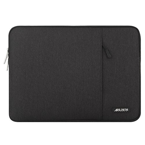 Book Cover MOSISO Laptop Sleeve Bag Compatible with MacBook Pro 14 inch 2021 M1 Pro/M1 Max A2442, Compatible with MacBook Air/Pro Retina, 13-13.3 inch Notebook, Polyester Vertical Case with Pocket, Black