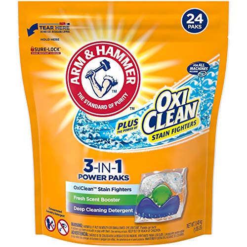 Book Cover ARM & HAMMER Plus OxiClean 3-in-1 Power Paks, 24 Count