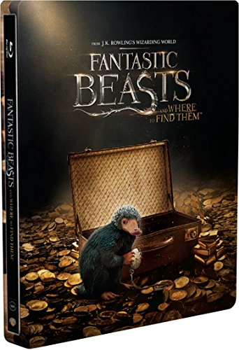 Book Cover Fantastic Beasts and Where to Find Them (Limited Edition Steelbook Blu-ray + DVD + Digital Copy) Audio & Subtitles: English, Spanish, and Portuguese + Only French Subtitles - IMPORT