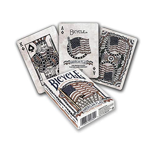 Book Cover Bicycle American Flag Poker Size Standard Index Playing Cards - 1036202