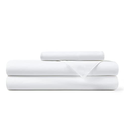 Book Cover Hotel Sheets Direct 100% Bamboo Sheets - Twin Size Sheet and Pillowcase Set - Cooling, 3-Piece Bedding Sets - White