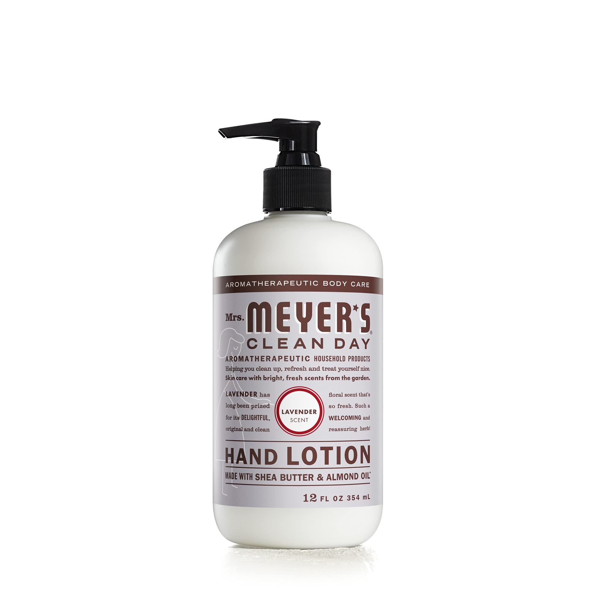 Mrs. Meyer's Hand Lotion for Dry Hands, Non-Greasy Moisturizer Made with Essential Oils, Lavender, 12 oz