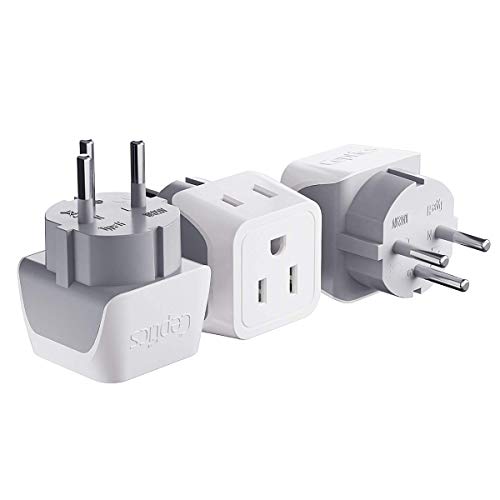 Book Cover Israel, Palestine Travel Adapter Plug by Ceptics with Dual Usa Input - Type H (3 Pack) - Ultra Compact- Safe Grounded Perfect for Cell Phones, Laptops, Camera Chargers and More (CT-14)