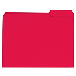 Office Depot Brand Color File Folders, 8 1/2" x 11", Letter Size, Red, Box of 100