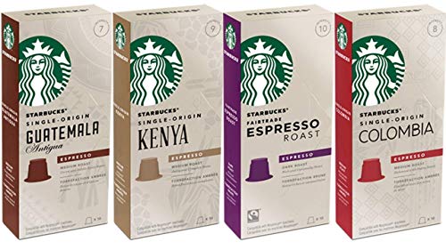 Book Cover Starbucks Capsules for Nespresso OriginalLine: Colombia, Espresso, Guatemala, Kenya (40 count) Variety Assortment