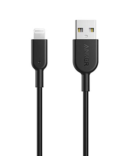 Book Cover Anker Powerline II Lightning Cable, [3ft MFi Certified] USB Charging/Sync Lightning Cord Compatible with iPhone SE 11 11 Pro 11 Pro Max Xs MAX XR X 8 7 6S 6 5, iPad and More(Black)