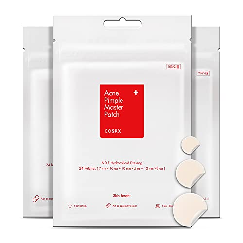 Book Cover COSRX Acne Pimple Patch (72 Count) Absorbing Hydrocolloid Spot Treatment Fast Healing, Blemish Cover, 3 Sizes
