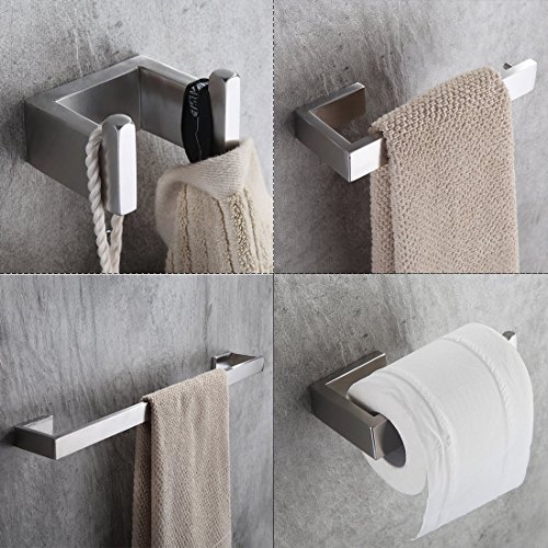 Book Cover Fapully Four Piece Bathroom Accessories Set Stainless Steel Wall Mounted,Brushed Nickel Finished