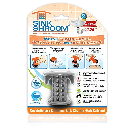 Book Cover SinkShroom The Revolutionary Sink Drain Protector Hair Catcher/Strainer/Snare, Gray