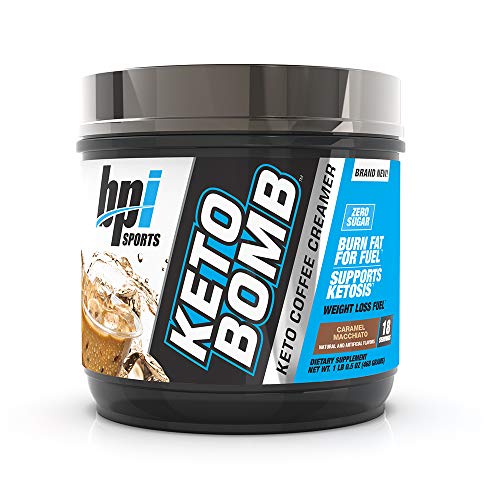 Book Cover BPI Sports Keto Bomb Coffee Creamer - Supports Energy and Hydration - MCT and Electrolytes - with Calcium - Caramel Macchiato, 18 Servings