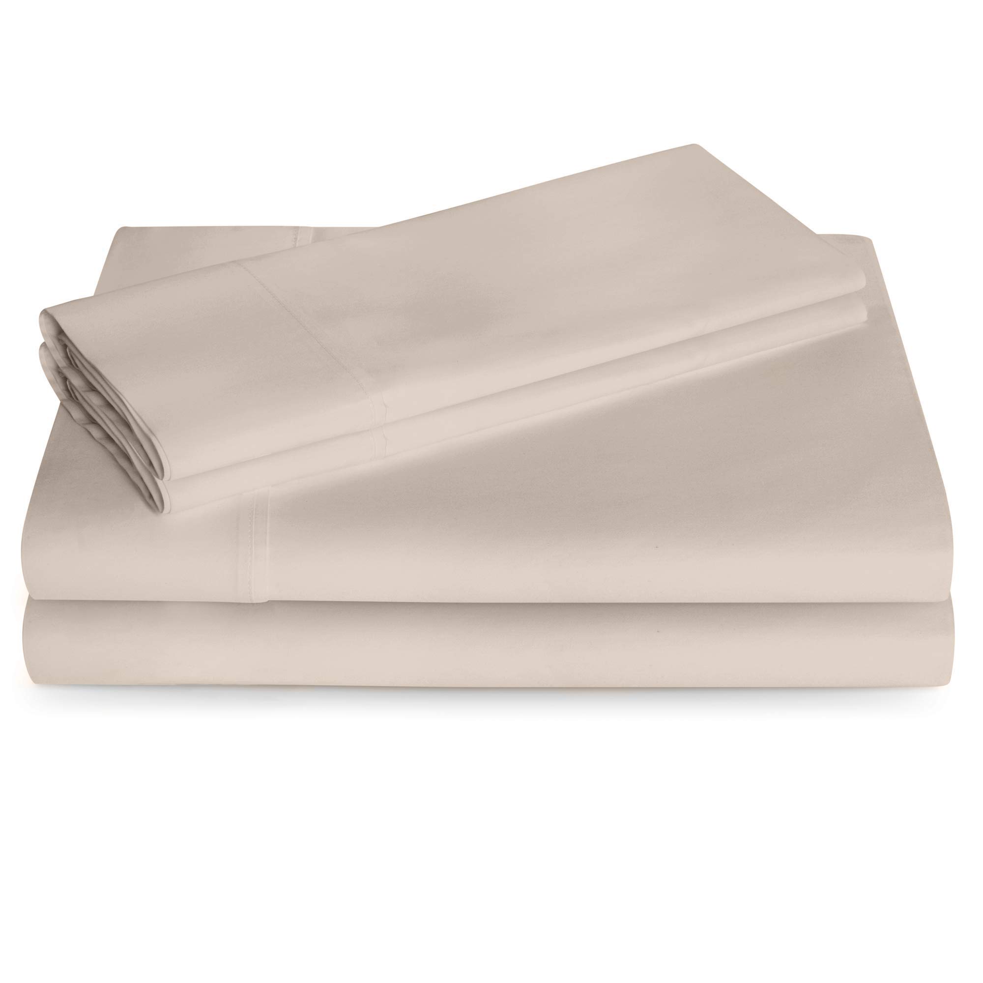 Book Cover Linenspa 600 Thread Count Ultra Soft, Deep Pocket Cotton Blend Sheet Set - Queen - Sand