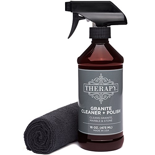 Book Cover Therapy - Granite Cleaner and Polish Kit with Large Microfiber Cloth, 16 fl. oz.