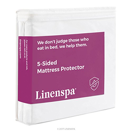 Book Cover Linenspa Premium Fabric Mattress Protector-100 Protector-Waterproof-Hypoallergenic-Vinyl Free, Full, Smooth 5-sided