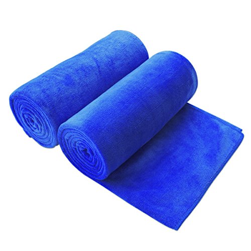 JML Microfiber Bath Towels, Bath Towels Set 2 Pack (30" x 60") - Extra Soft and Absorbent, Quick Drying, Multipurpose Use as Bath Fitness Towel, Sports Towels, Yoga Towel, Dark Blue
