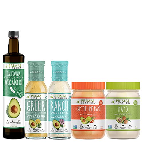 Book Cover Primal Kitchen Whole 30 Starter Kit Includes Extra Virgin Avocado Oil, Avocado Oil Mayo, and Avocado Oil Dressings (5 count)