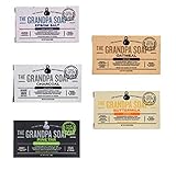 The Grandpa Soap co. 5 Bar Variety (Epsom Salt, Oatmeal, Charcoal, Pine Tar and Buttermilk)