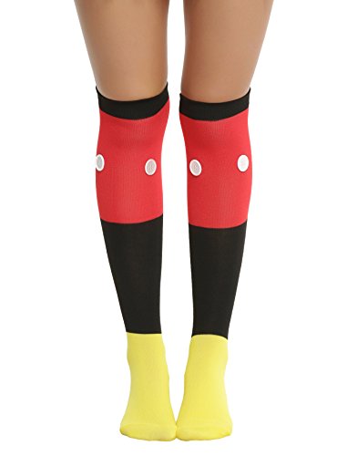 Disney Mickey Mouse 1 Pair of 3D Button Knee Sock Ladies and Juniors