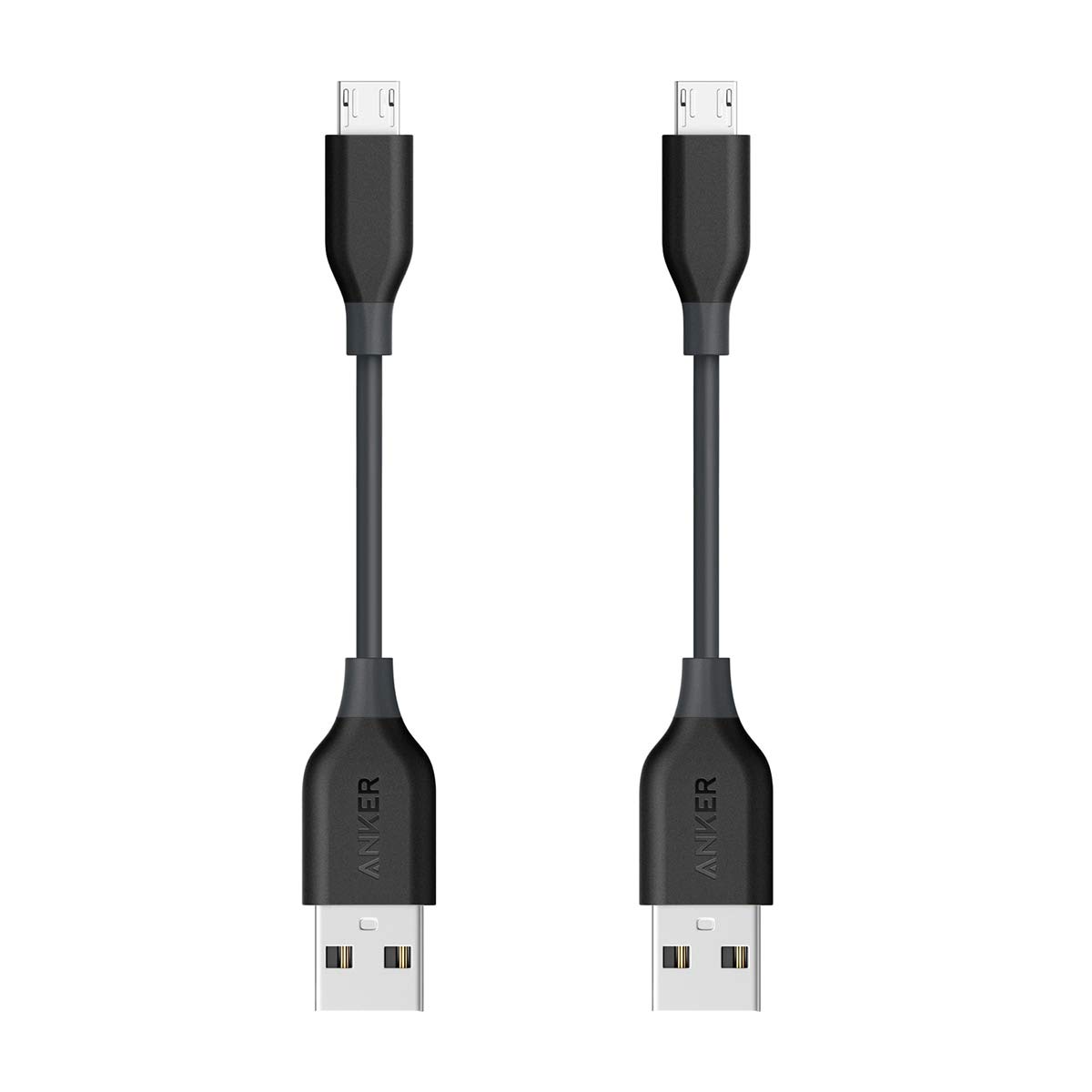 [2-Pack] Anker Powerline Micro USB (4 Inches) - Durable Charging Cable, with Aramid Fiber and 5000+ Bend Lifespan for Samsung, Nexus, LG, Motorola, Android Smartphones and More (Gray)