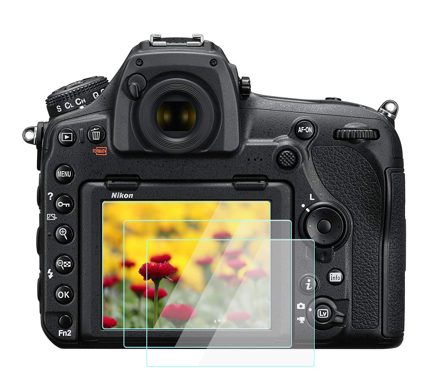 WH1916 D850 Screen Protector for Nikon D850 D810 D780 D750 D500 D7200 D7100 DSLR Camera (3 Pack), YRTIYO Tempered Glass 0.33mm thickness 9H Hardness