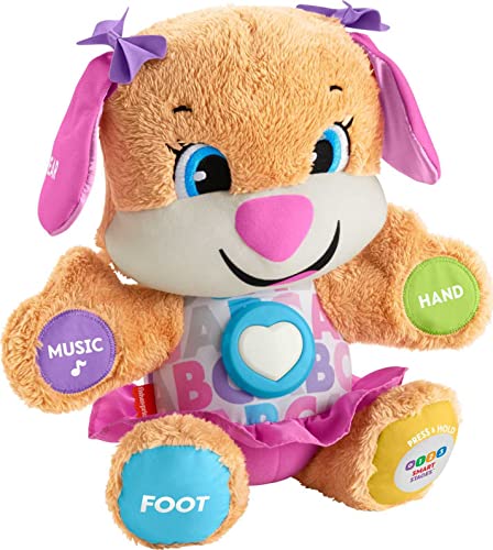Fisher-Price Laugh & Learn Smart Stages Sis, musical plush toy with lights and learning content for infants and toddlers