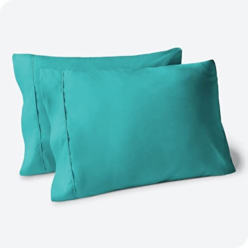 Book Cover Bare Home Premium 1800 Ultra-Soft Microfiber Pillowcase Set - Double Brushed - Wrinkle Resistant (King Pillowcase Set of 2, Aqua)