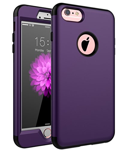 Skylmw iPhone 6 Plus Case,iPhone 6s Plus Case, Three Layer Heavy Duty High Impact Resistant Hybrid Protective Cover Case for iPhone 6 Plus/6s Plus (Only for 5.5") Purple/Black