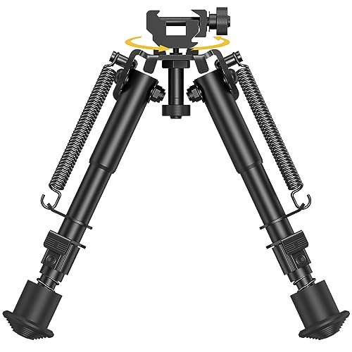 CVLIFE 6- 9 Inches Picatinny Bipod with 360 Degree Swivel Picatinny Adapter & Spring Return