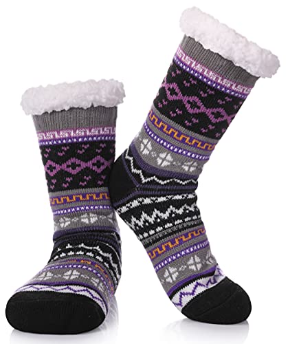 Dosoni Womens Slipper Fuzzy Socks Non Slip Winter Warm Soft Fluffy Cozy Fleece Lining Home Socks