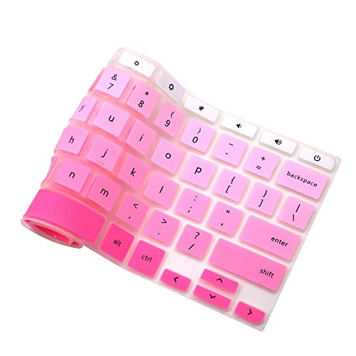 Thinnest Acer Chromebook Keyboard Cover For R11 | Chromebook 14 | 11 | 13 | 15 | CB3-131 | CB5 | CP5 | Never Worry About Liquid Spills and Dust! Easy Typing By Casiii | Ombre Pink