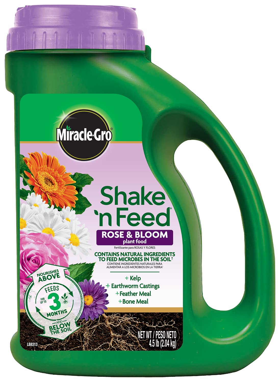 Book Cover Miracle-Gro Plant Food 3002210 Shake 'N Feed Rose and Bloom Continuous Release Pl, 4.5 LB