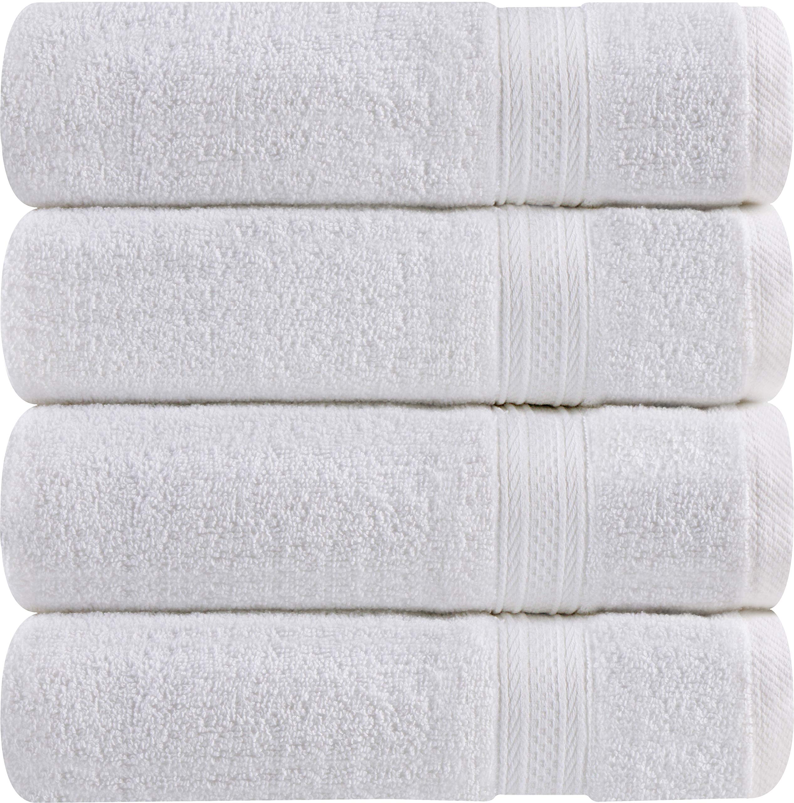 Book Cover Utopia Towels Premium White Hand Towels - 100% Combed Ring Spun Cotton, Ultra Soft and Highly Absorbent, 700 GSM Exrta Large Thick Hand Towels 16 x 28 inches, Hotel & Spa Quality Hand Towels (4-Pack)