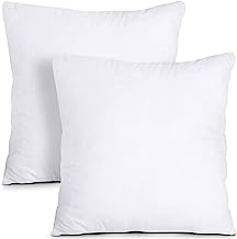 Book Cover Utopia Bedding Throw Pillows Insert (Pack of 2, White) - 18 x 18 Inches Bed and Couch Pillows - Indoor Decorative Pillows