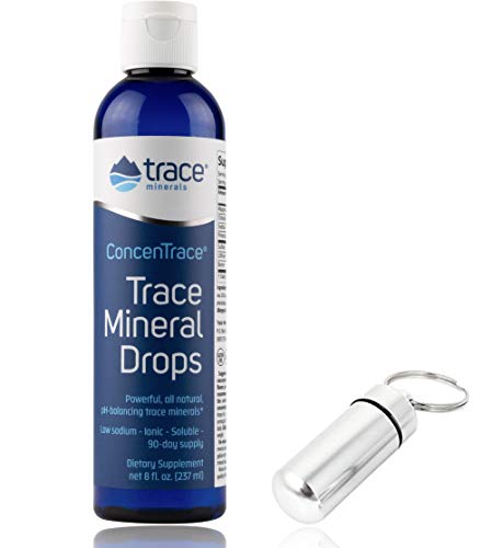 Book Cover Trace Minerals Research - Concentrace Trace Mineral Drops - 8oz with Bonus Mineral Drops Keychain Holder