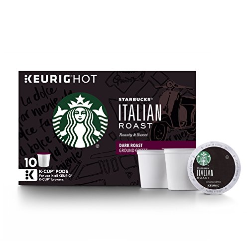 Book Cover Starbucks Italian Roast Dark Roast Single Cup Coffee for Keurig Brewers, 10 Count